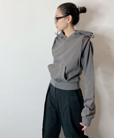 Charcoal Ribbon Hoodie #241217